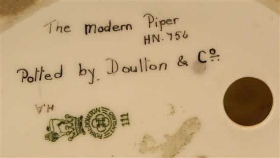 A Royal Doulton group The Modern Piper, c.1932, 22cm